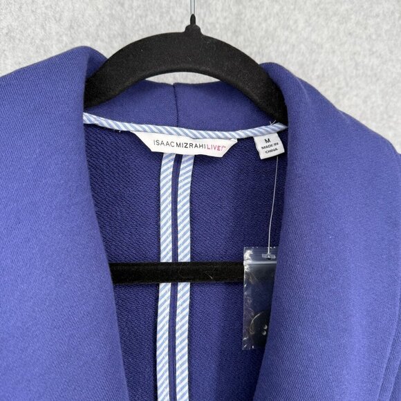 Isaac Mizrahi Belted Unstructured Sweater Blazer Jacket Size M Blue Shawl NWOT - Picture 5 of 11